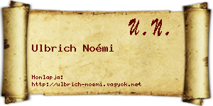 Ulbrich Noémi névjegykártya