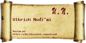 Ulbrich Noémi névjegykártya